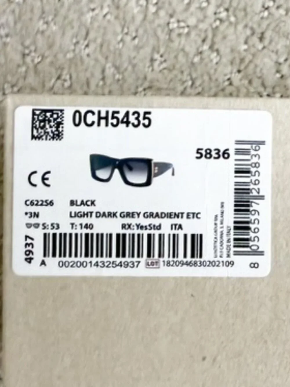 CHANEL Black Oversized Rectangle Sunglasses w/ Orig. Packaging Celeb Style